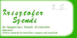 krisztofer szendi business card